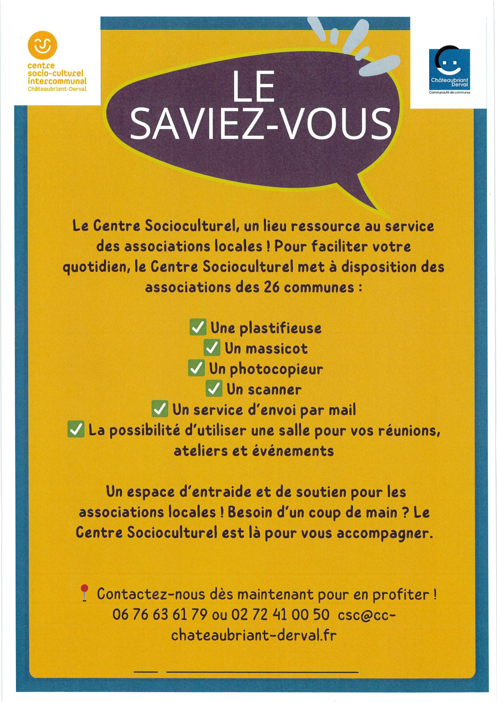 Aide du centre socio-culturel 