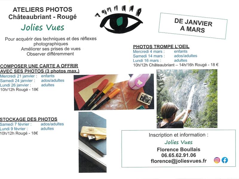  📸  Ateliers Photos de Janvier à Mars